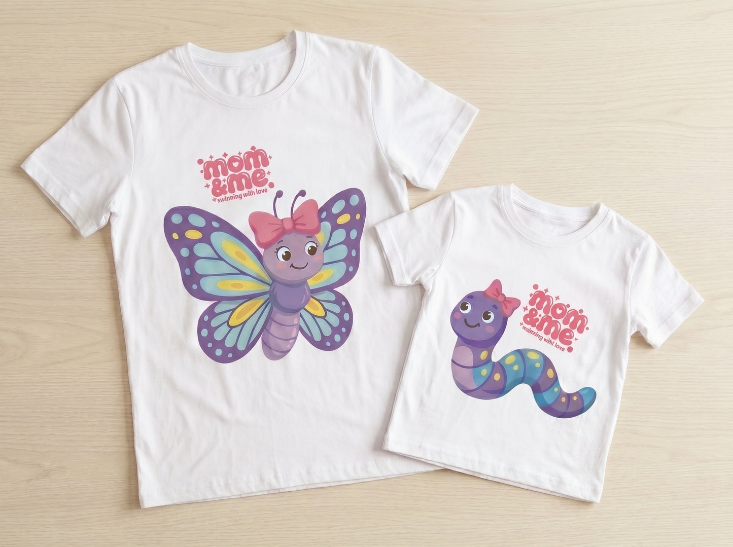 Mamá Mariposa & Bebé Gusanito ( Camiseta Bebé )