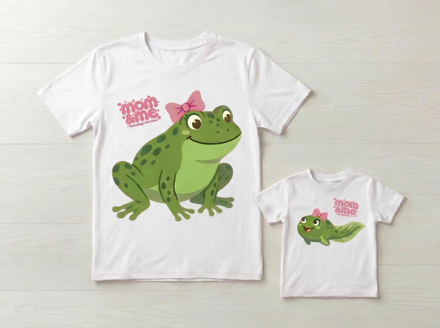 Mama Frog & Baby Tadpole ( Baby T-Shirt )