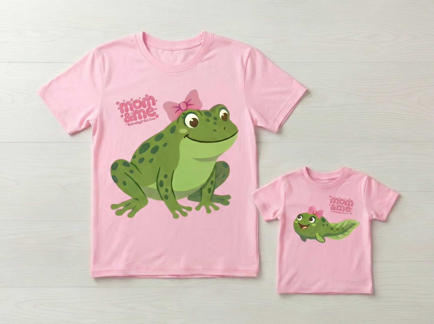 Mama Frog & Baby Tadpole ( Baby T-Shirt )